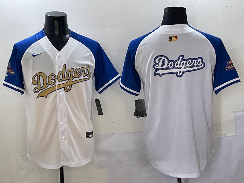 Men Los Angeles Dodgers Blank White Blue Gold Game Nike 2025 MLB Jersey style 42916